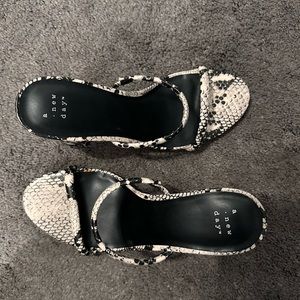 Faux snake mules slip on US 8 women